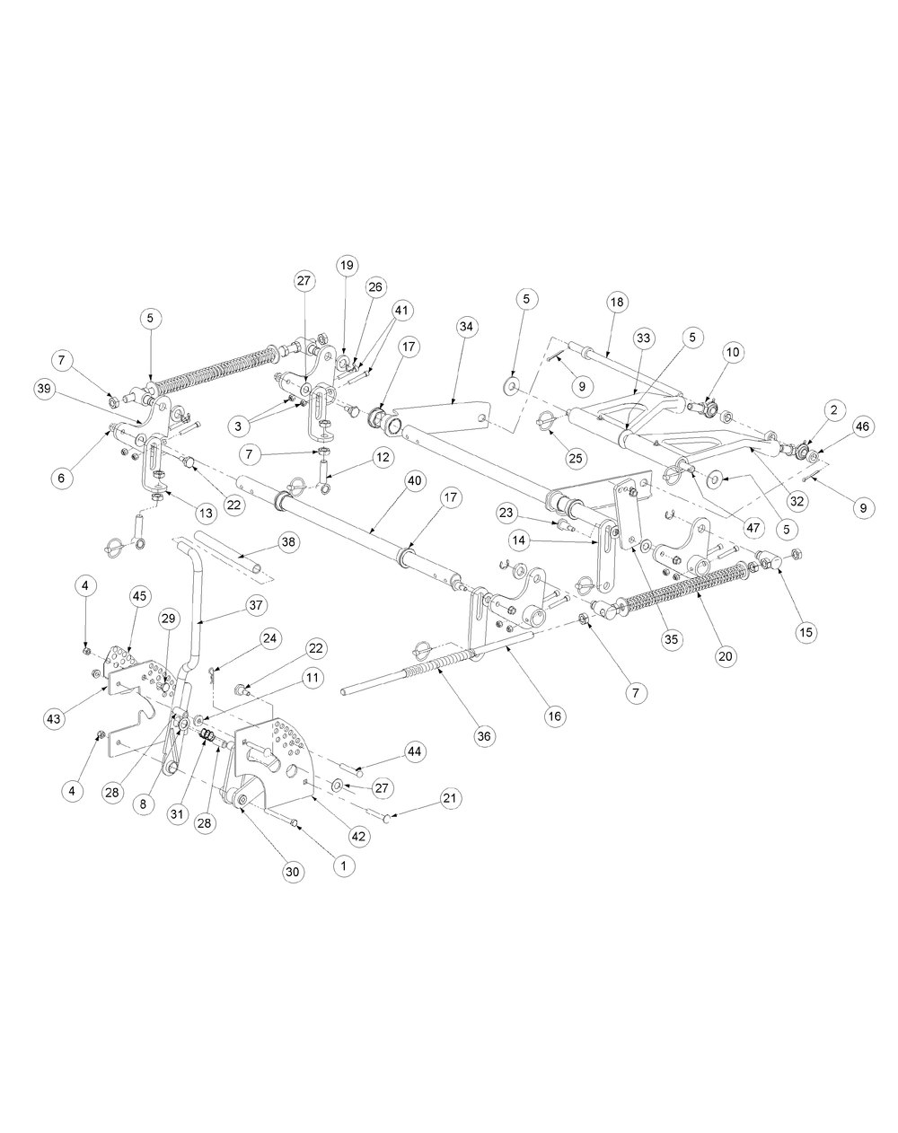 Lift Assembly Diagram and Parts List for M60-KW ROPS-53CH5D8X750-25HP-OHV Cub Cadet Lawn Tractor